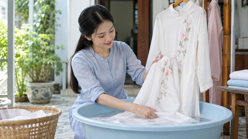 Cách giặt áo dài