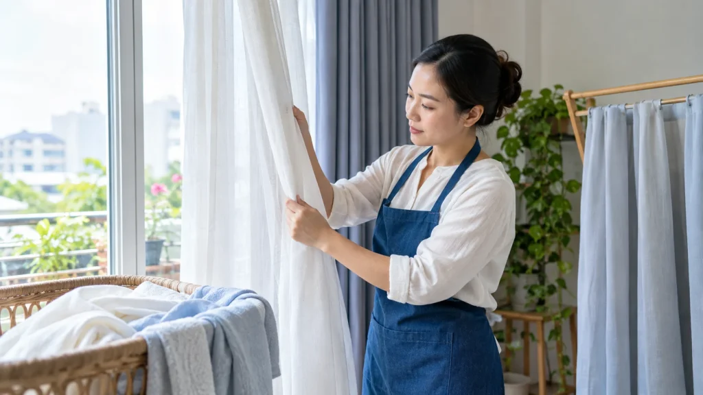Cách giặt rèm cửa