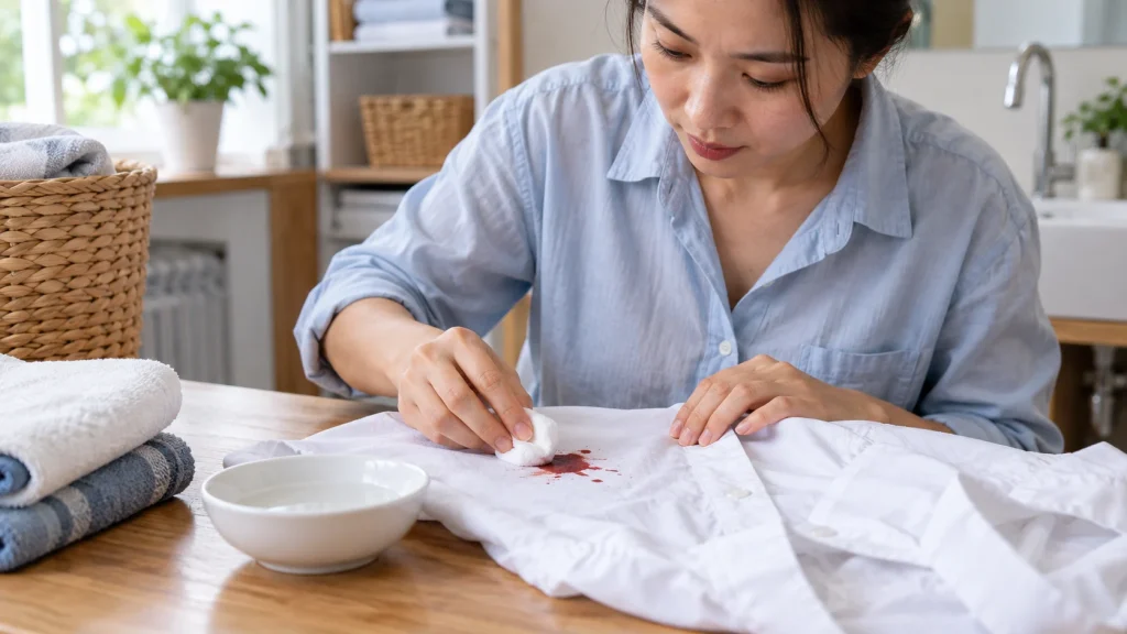 Cách tẩy vết máu trên quần áo