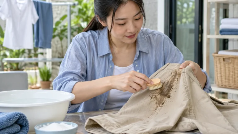 Cách tẩy vết bùn đất trên quần áo