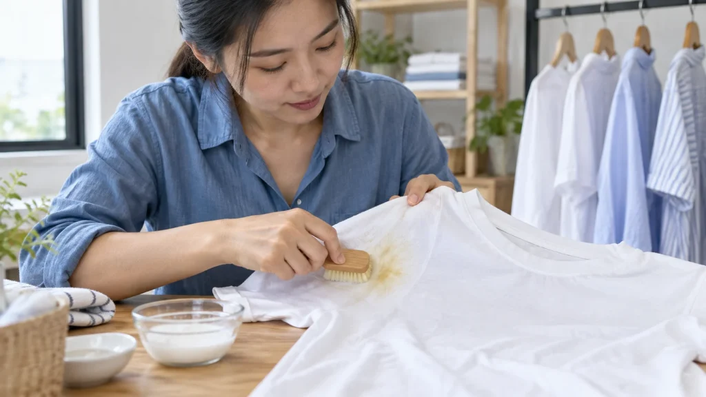 Cách tẩy vết ố vàng trên áo trắng