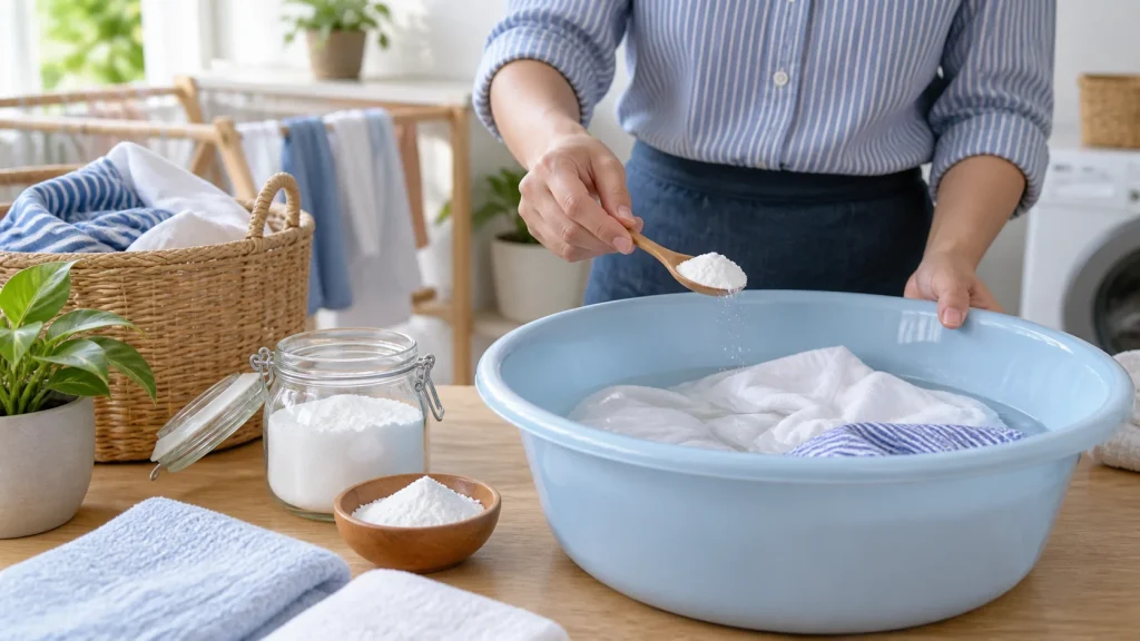 Baking soda trong giặt quần áo
