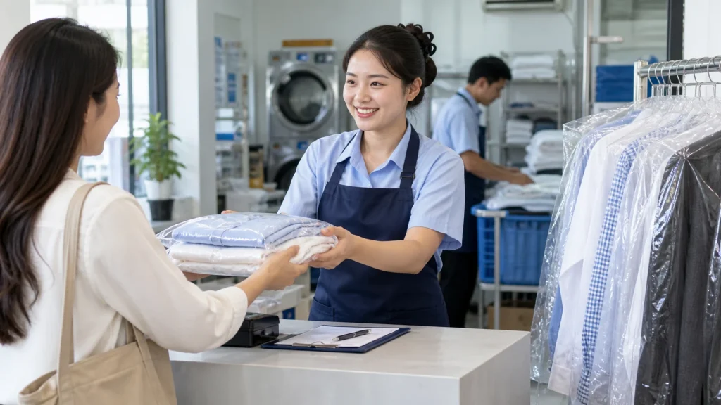 Quy trình nhận và trả đồ tại tiệm giặt ủi