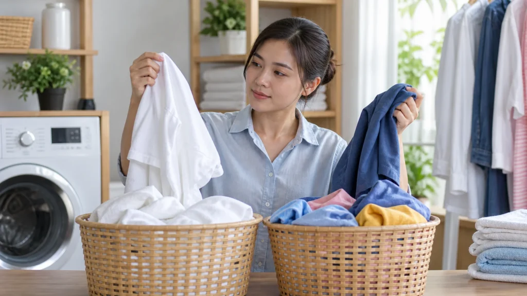 Có nên giặt chung quần áo trắng và quần áo màu?