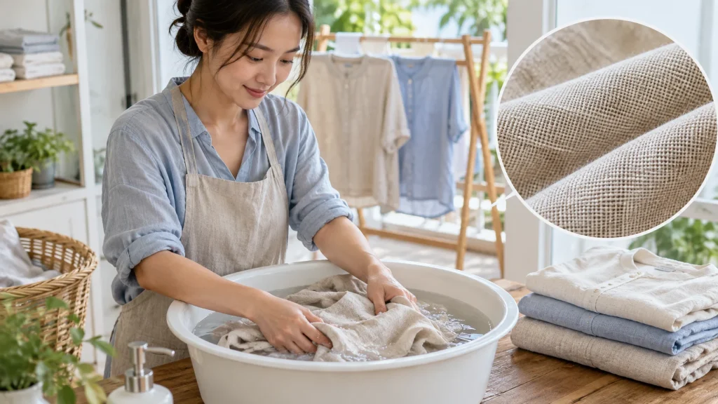 Cách giặt vải linen