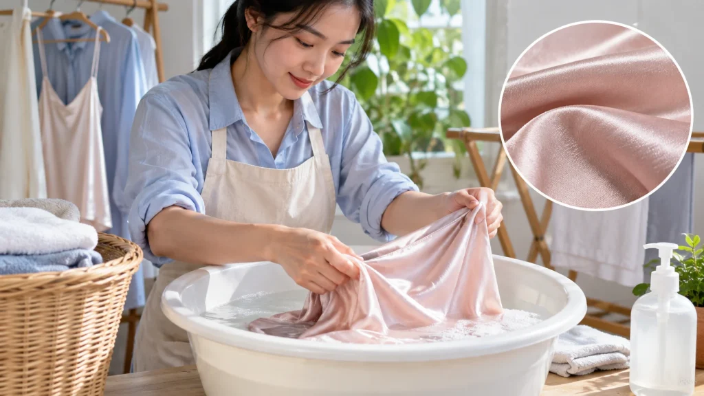 Cách giặt vải satin