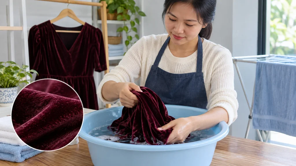 Cách giặt vải nhung