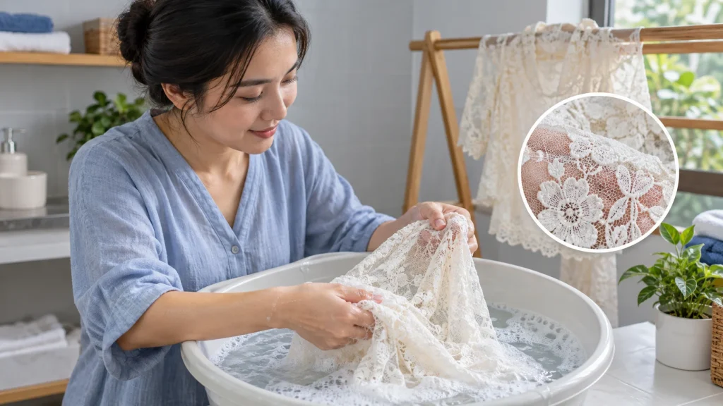 Cách giặt vải ren